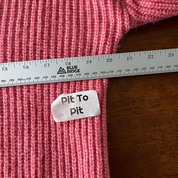 Talbots Womens S Sweater Wool Blend Chunky Knit Shawl Collar Tunic Pullover Cozy - Picture 6 of 9